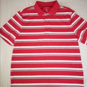 Men's size S Red, white, and grey golf shirt.