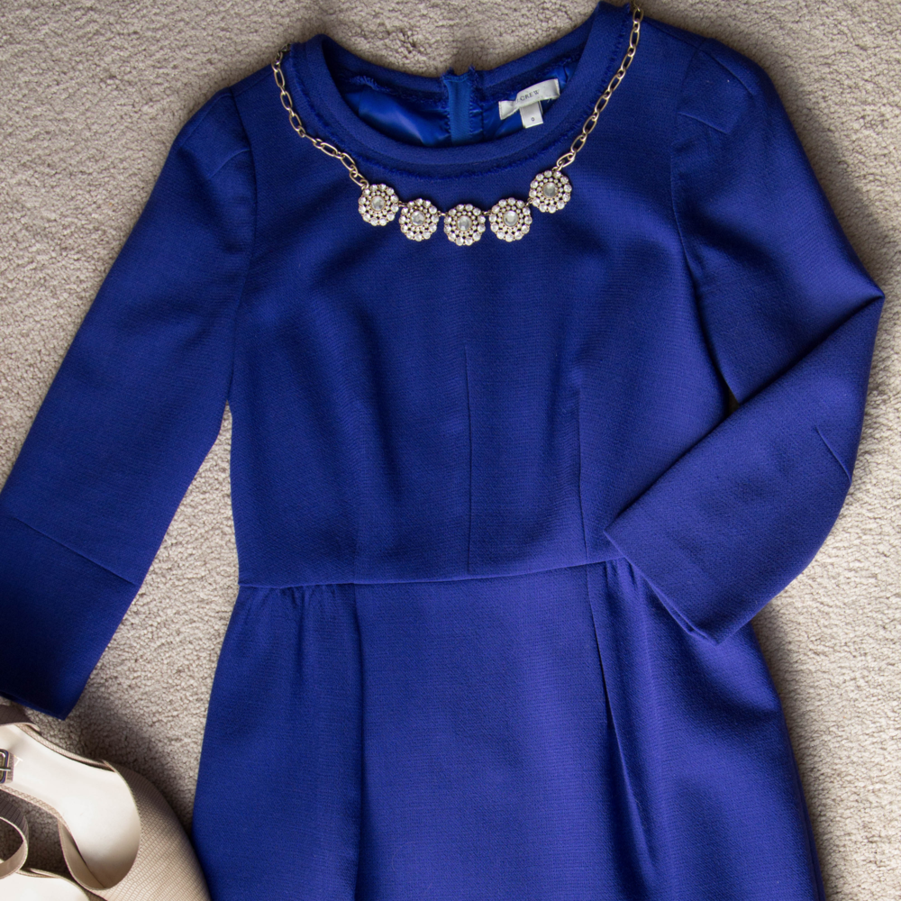 J.Crew Bracelet-sleeve dress in Italian wool