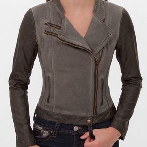 BNCI by Blanc Noir Leather and olive jacket small