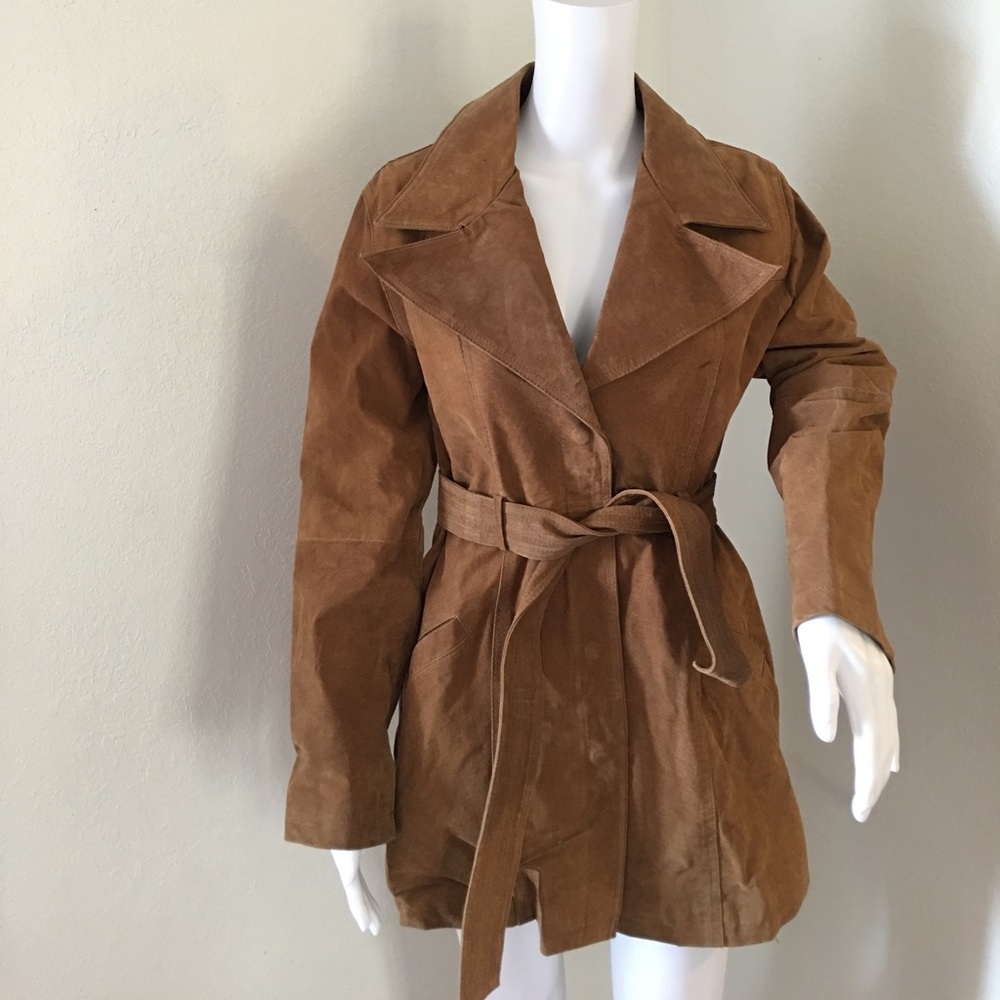 Jennifer J. Leather Trench coat