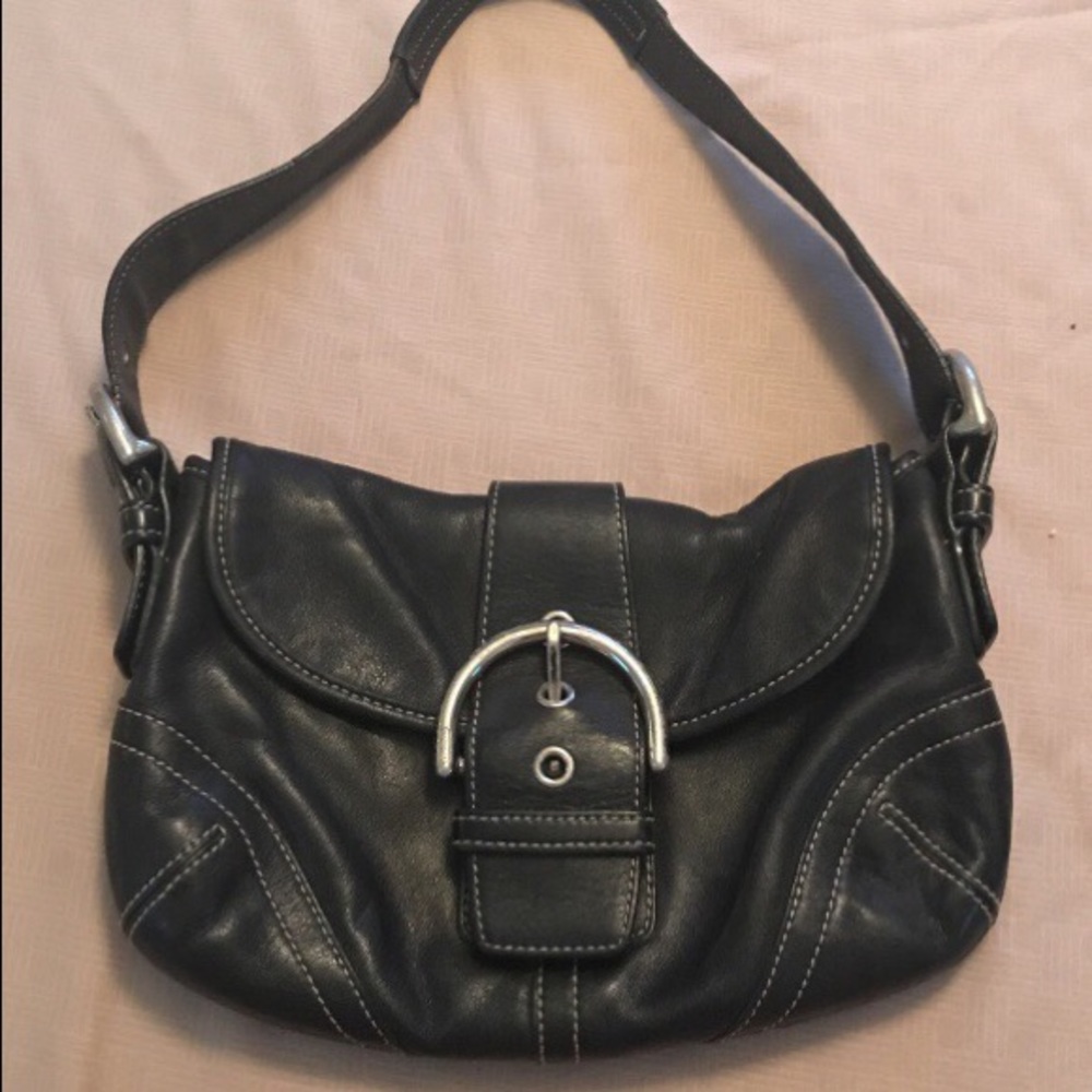 Authentic Coach Black Leather Hobo Purse