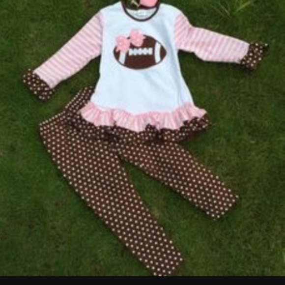 Girls Medium Football Polka Dit set - Picture 2 of 2