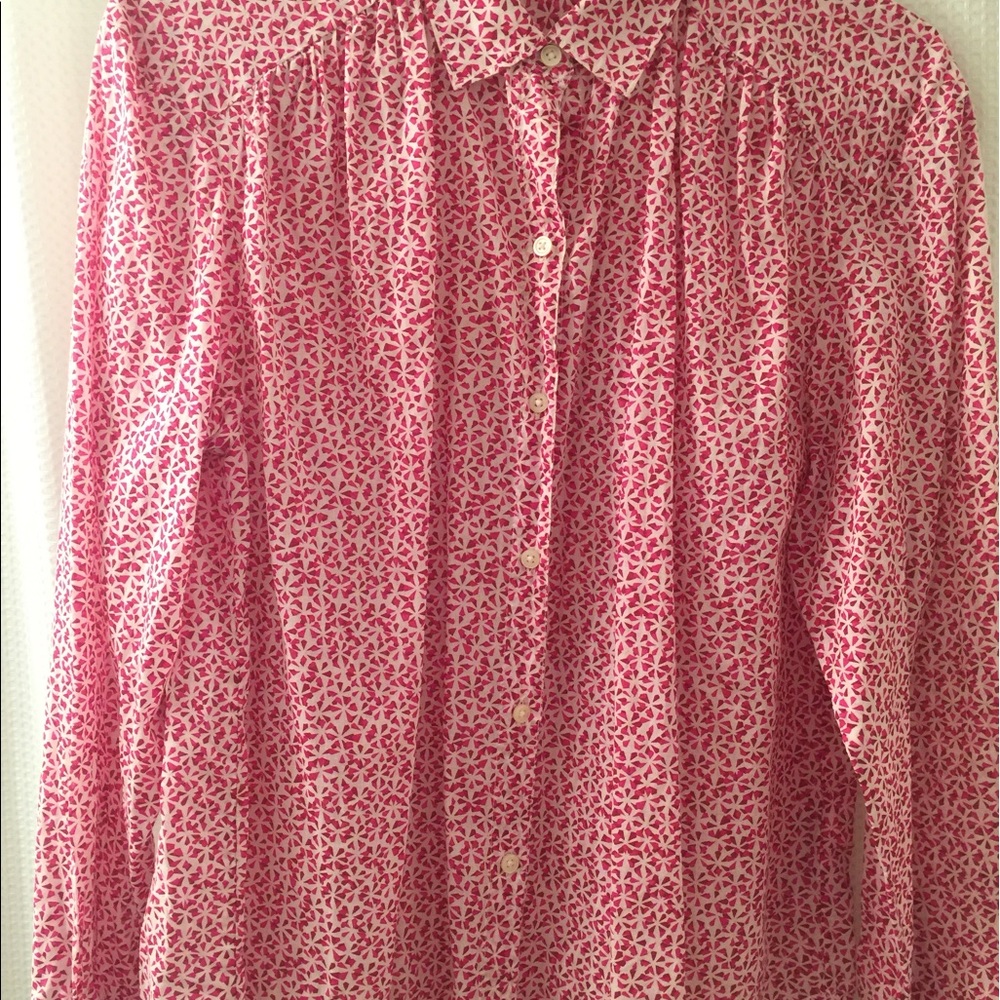 Red and white blouse