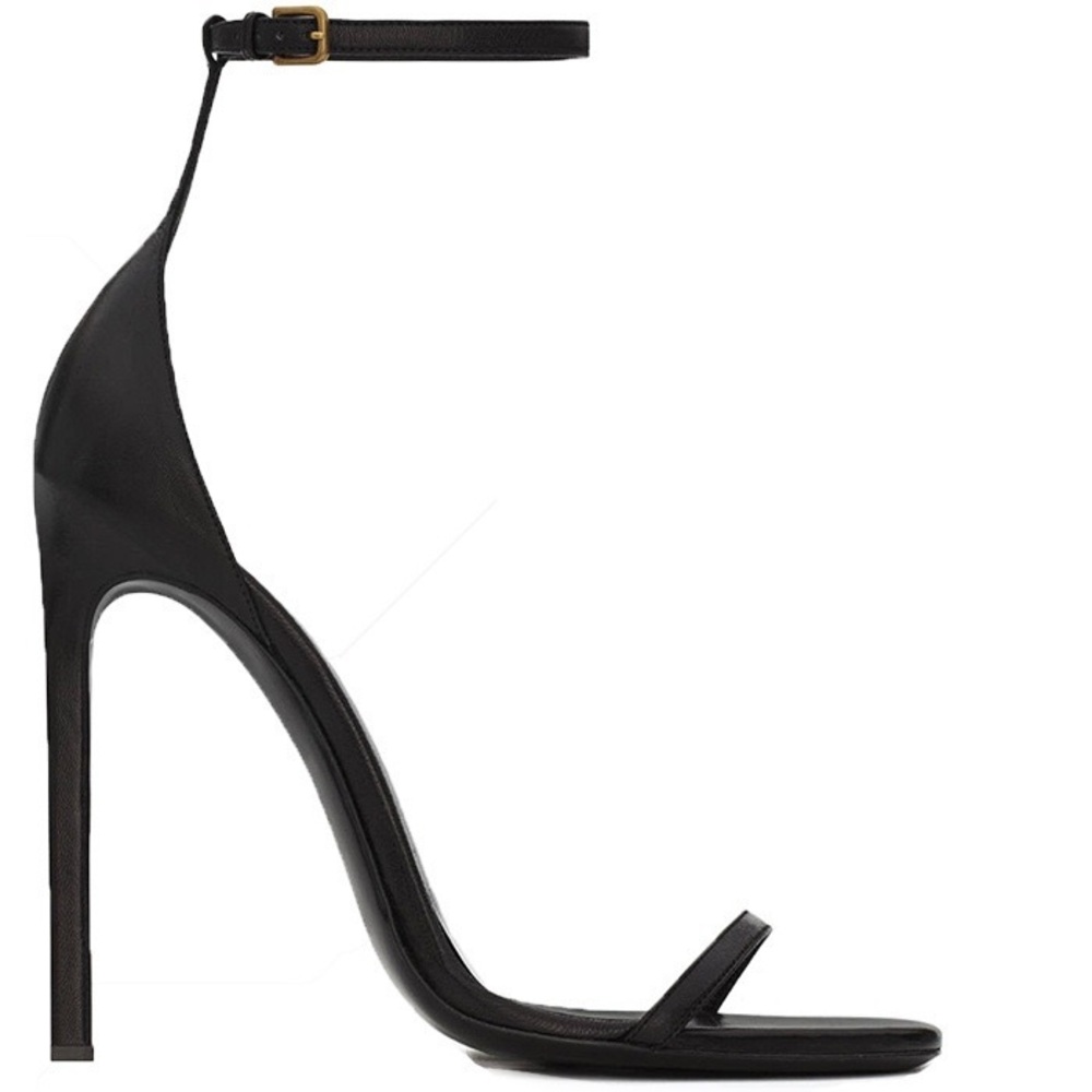 Black thin strapped heels