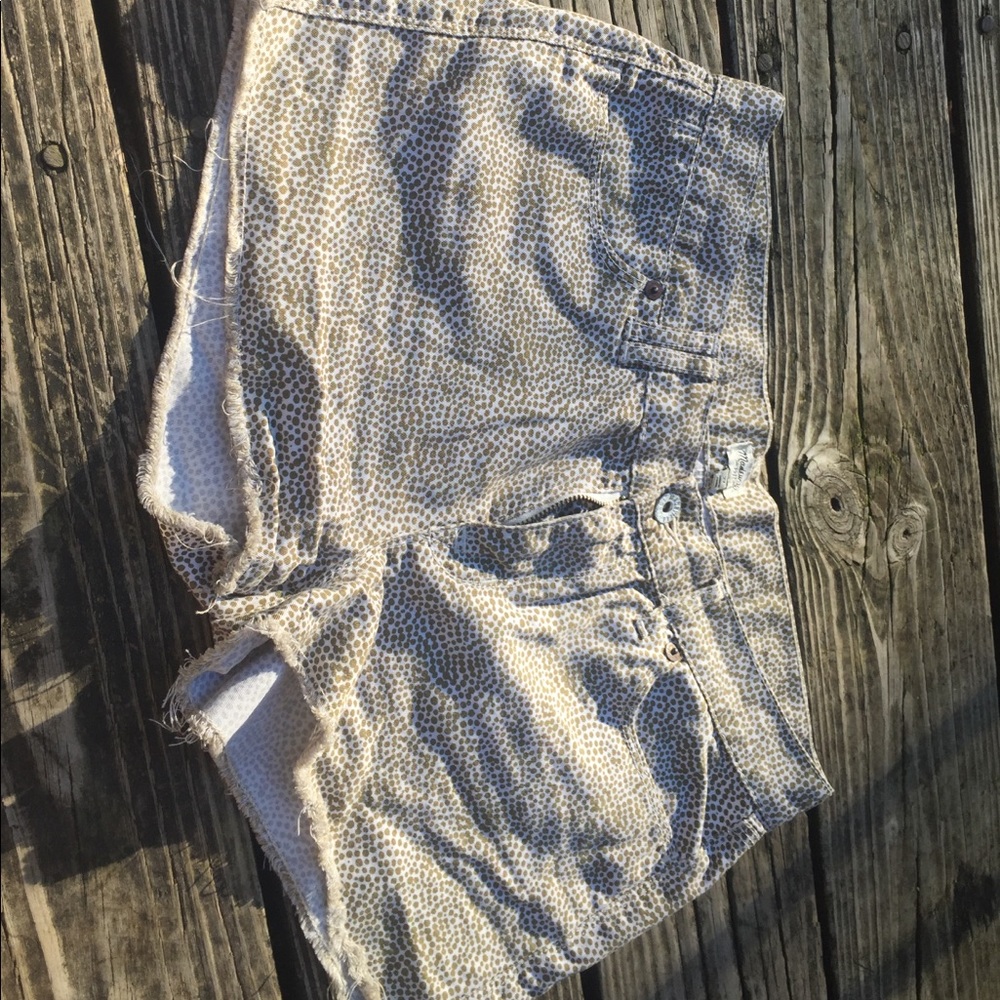 Madewell safari dot print cutoff shorts
