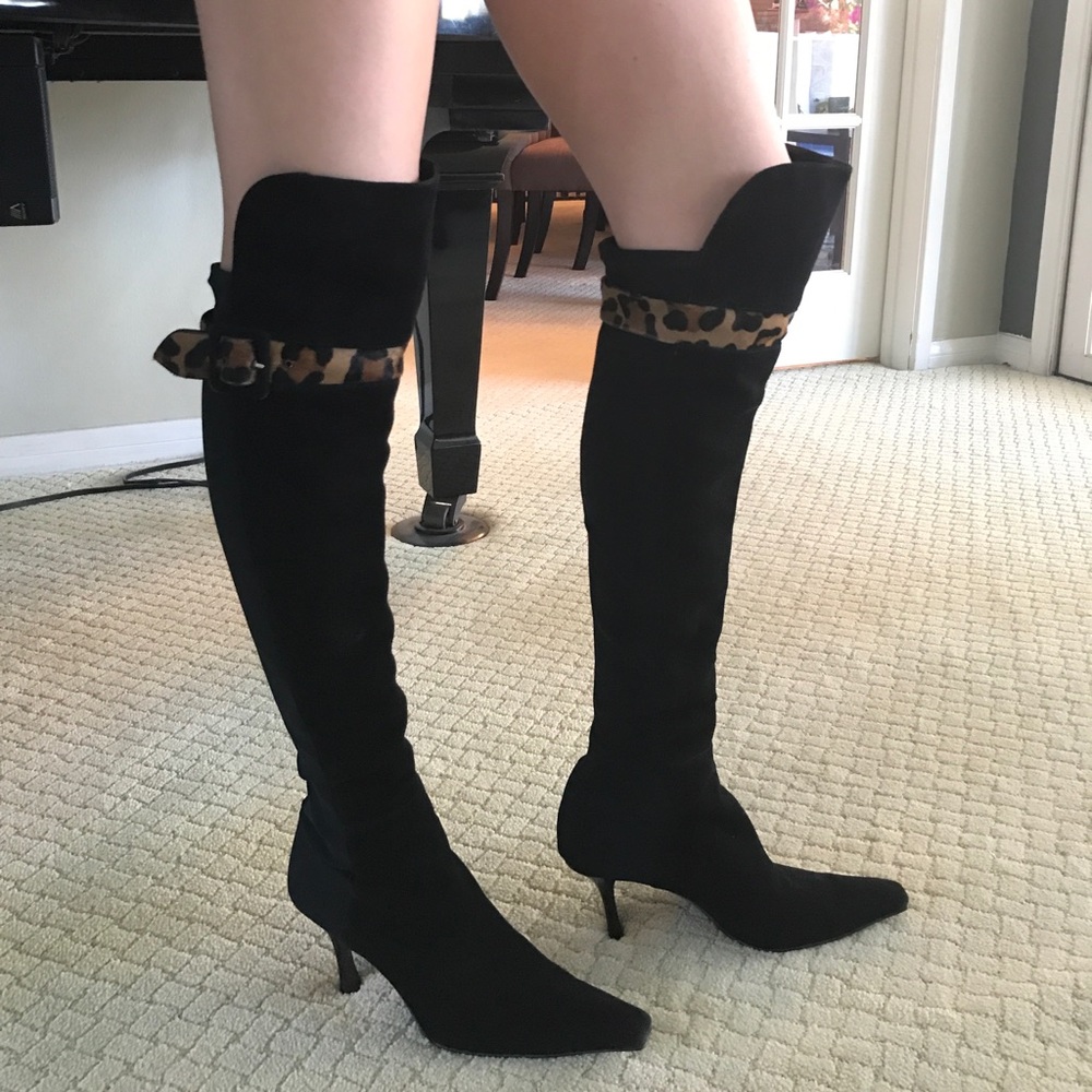 Over the knee suede boots