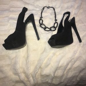 Black peep Toe Heels