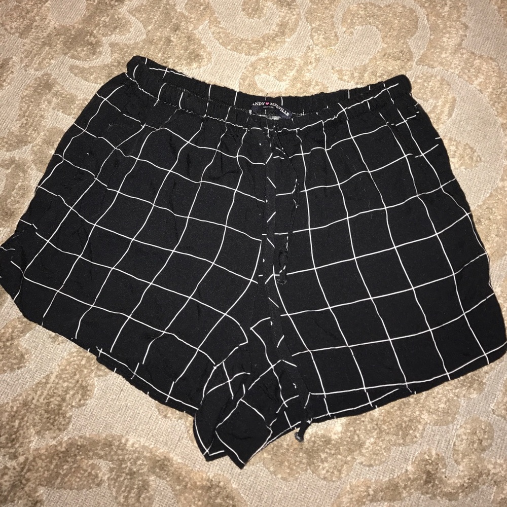 Black Striped Flowy Shorts