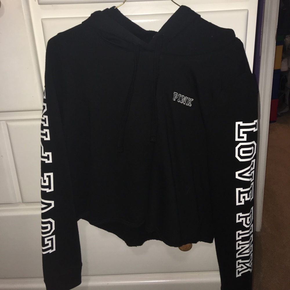 Super cute PINK hooded crop top