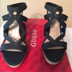 Guess Black Wedges
