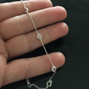 Tiffany&Co. Pink Sapphire Sterling Silver Bracelet