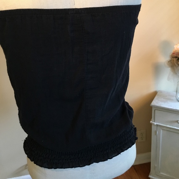 Black tunic with gathered waist. Size med - Picture 3 of 3