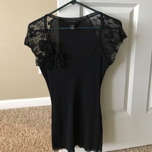 WHBM black nylon shirt