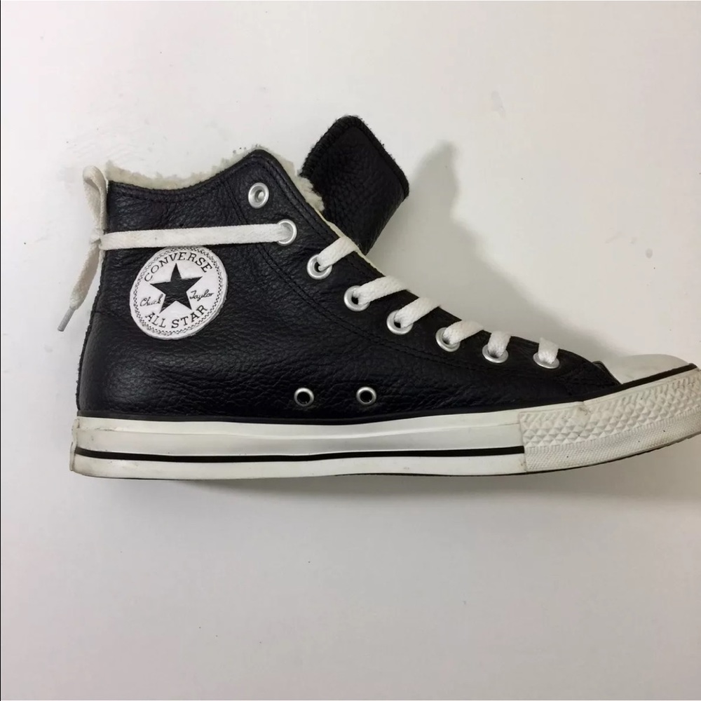 Converse Faux Leather Fur Lined High-tops 10W 8M