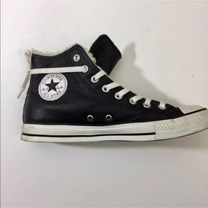Converse Faux Leather Fur Lined High-tops 10W 8M