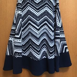 Dress Chevron Navy Petite Medium
