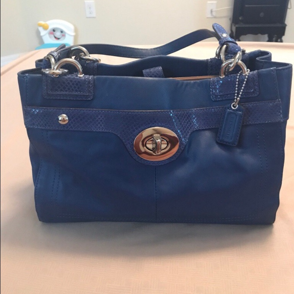 Authentic Coach Blue Leather Purse