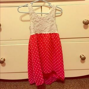 Floral pink high low dress