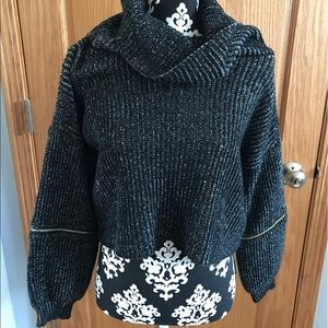 salt and pepper cropped sweater