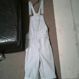 Denim overall shorts