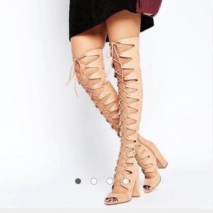 ASOS Lace Up Over The Knee Boots