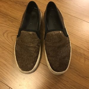 Vince Black/Brown Faux Fur Slipons
