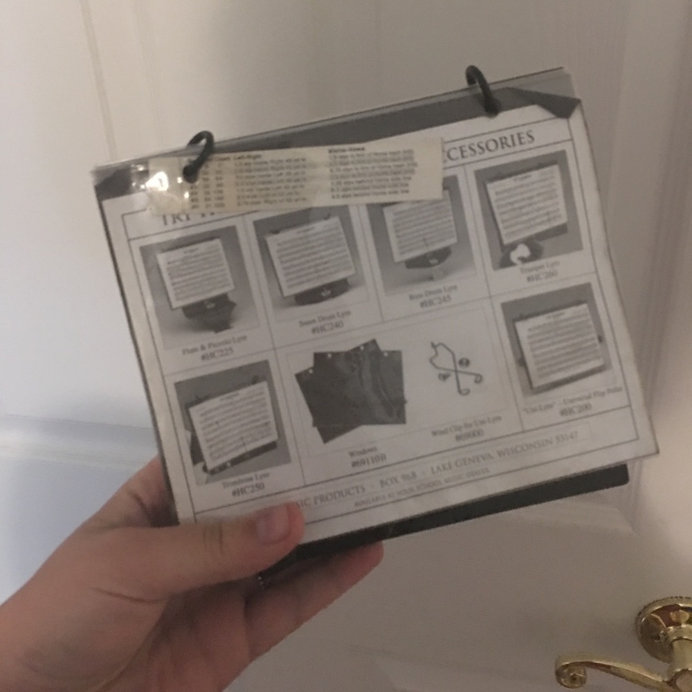 Trumpet marching band music holder lyr