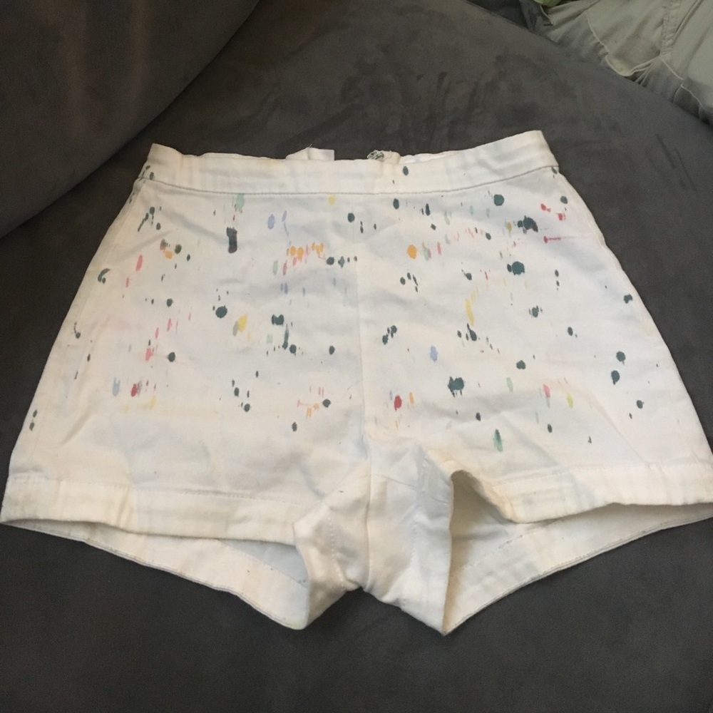 Cooperative splatter white highwaisted shorts- 25