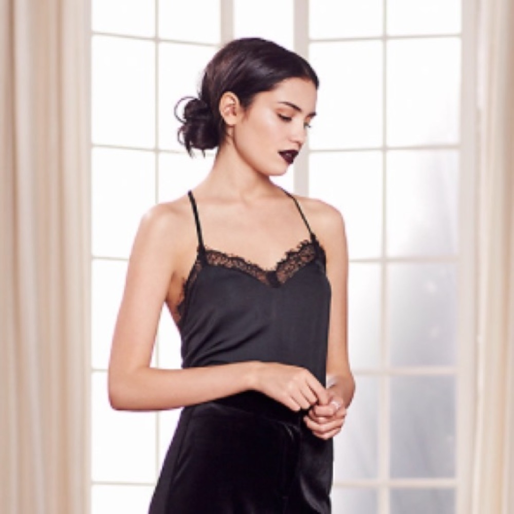 Black Lace Trim Camisole