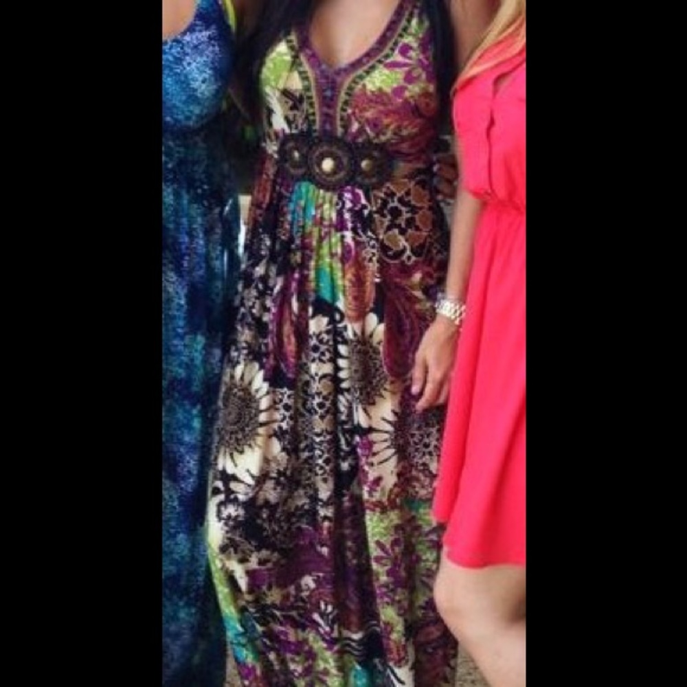 Eci Printed Maxi Dress-Long Length