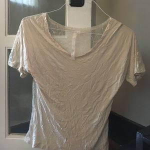 Reformed cream lace open back tee- size S