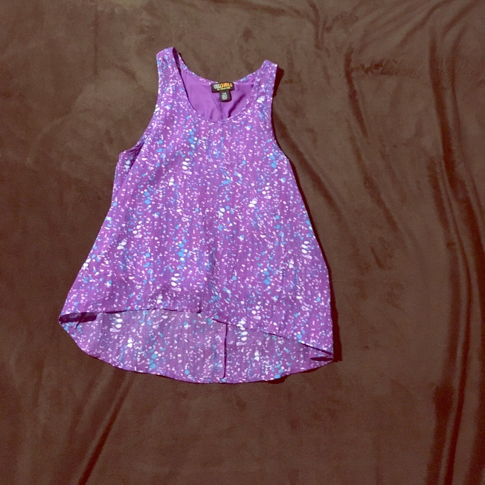 Spotted purple tank top