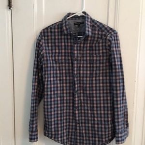 BR Men's dress shirt - blue/red plaid - medium