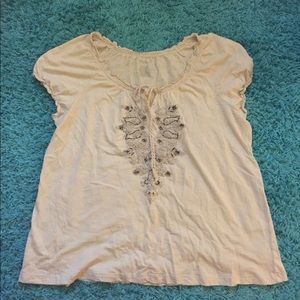 Women's XL St. John's Bay cream short sleeve!
