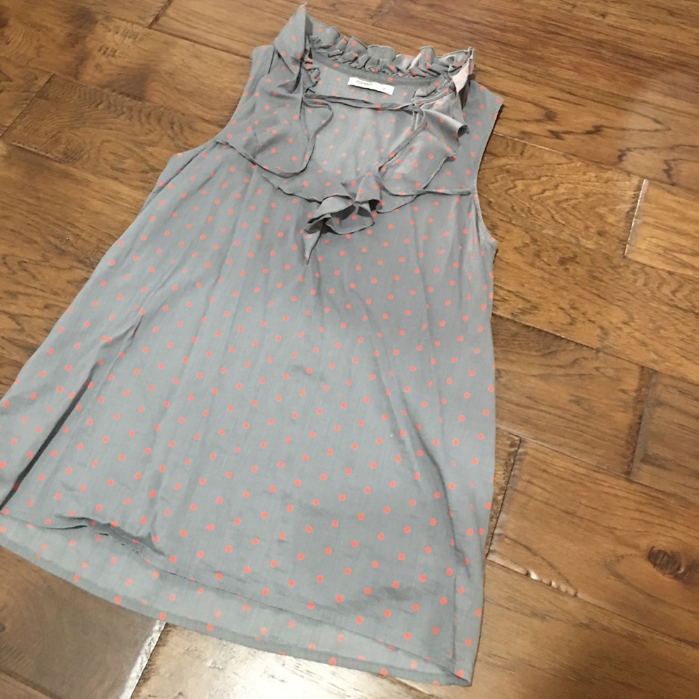 Fun pink and gray polka dot top