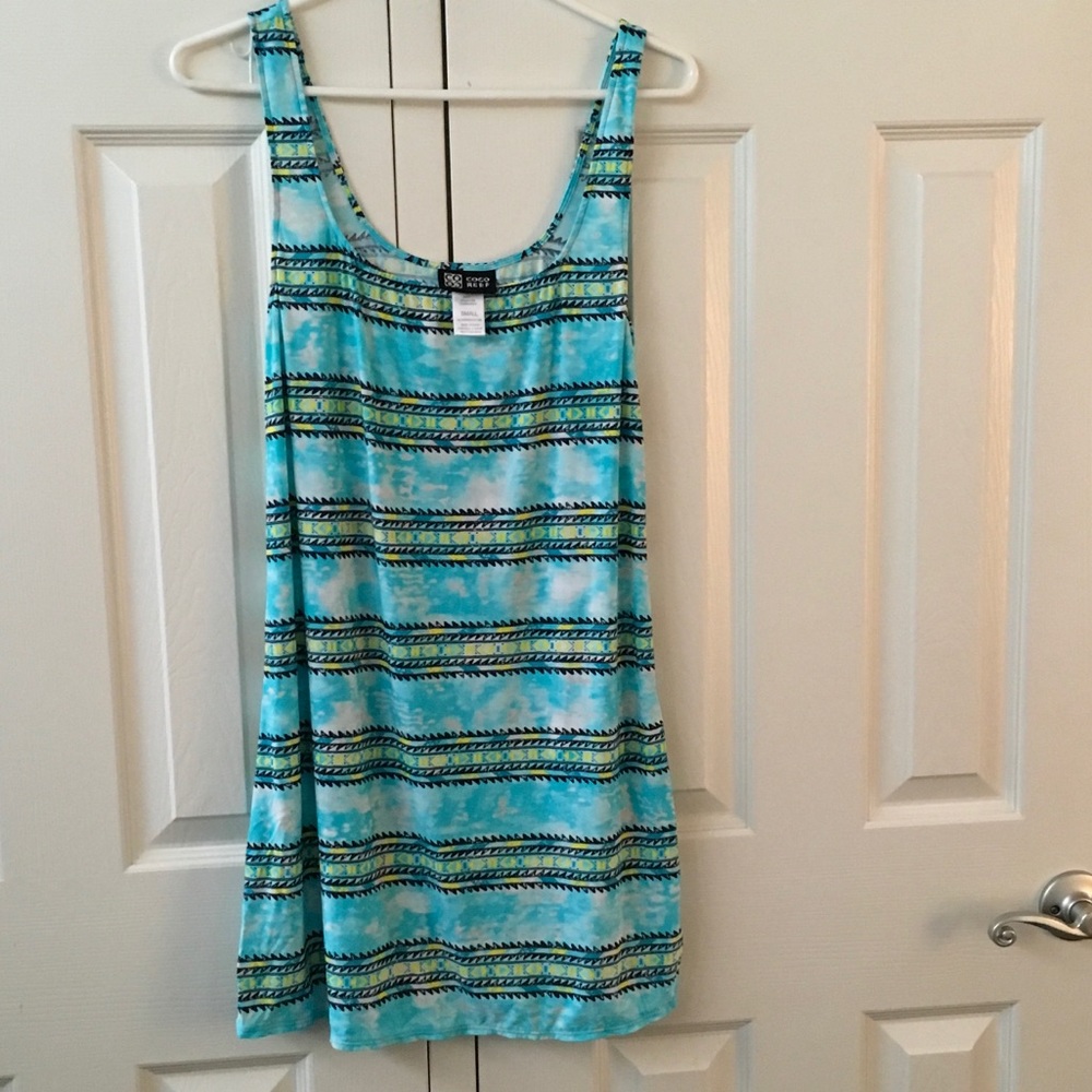 Blue Coco Reef Tank Dress Coverup Small