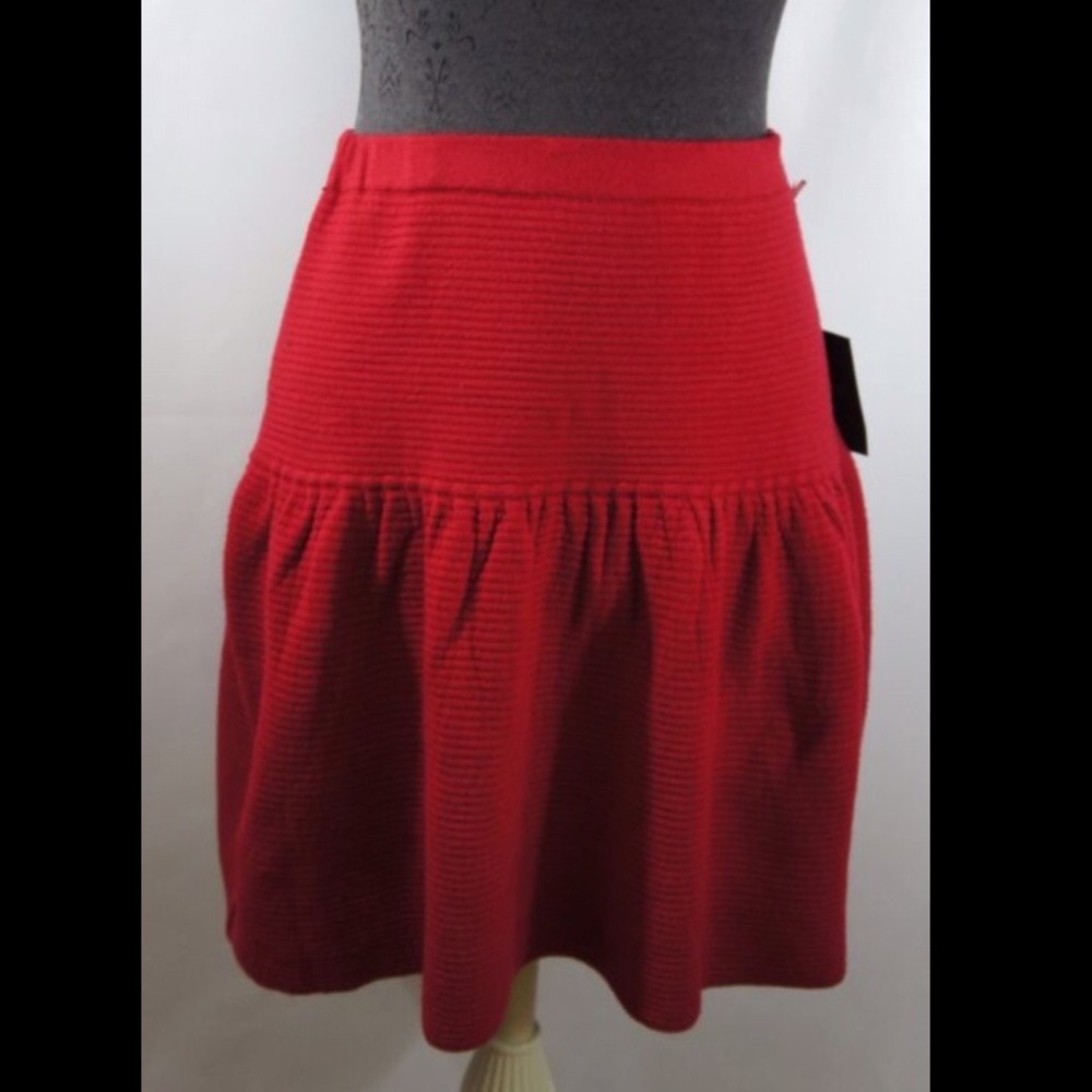 CYNTHIA ROWLEY red A-line skirt