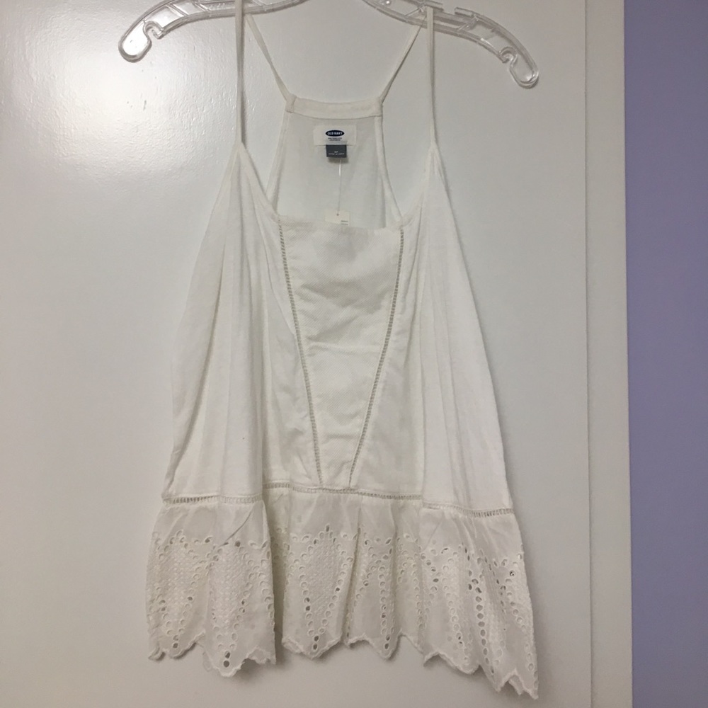 Old Navy White Spaghetti Strap Flowy Top