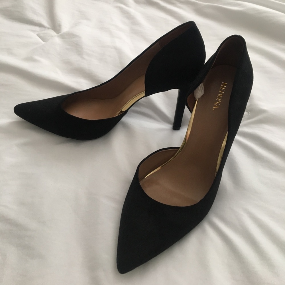 Black and Gold Merona Heels Never Worn