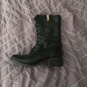 Black combat boots