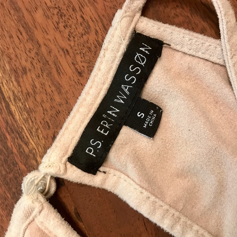 Suede Crop Top with Lace Up Sides - Picture 3 of 5