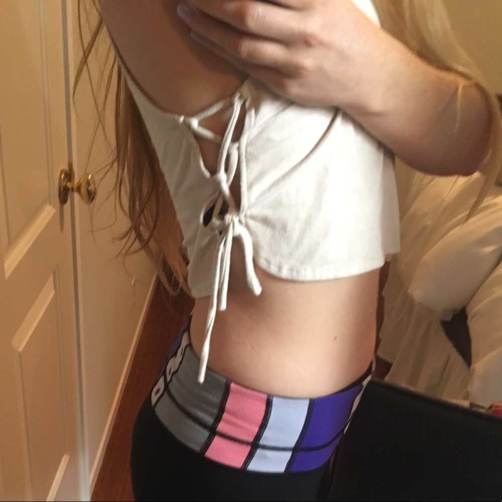 Suede Crop Top with Lace Up Sides - Picture 5 of 5