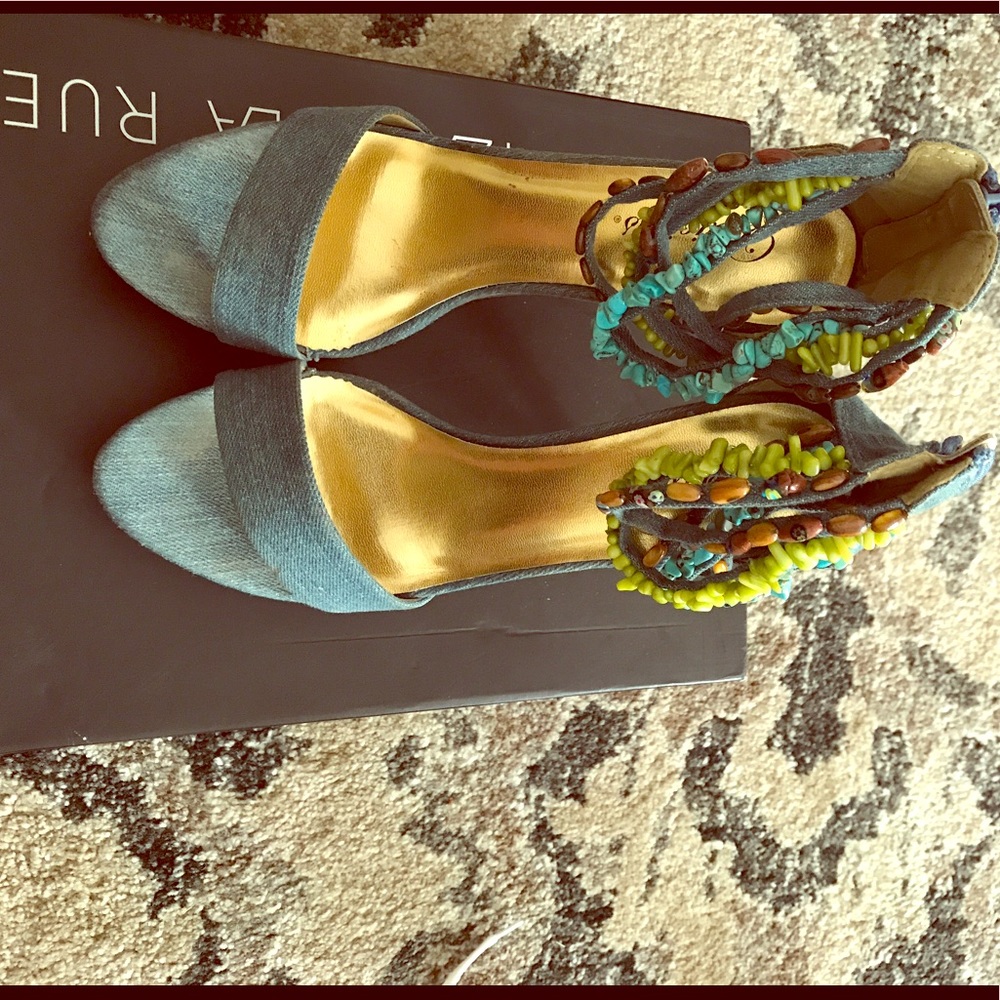 Blue jean colored heels