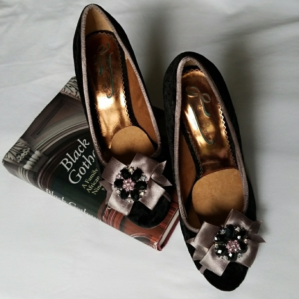 Poetic Licence Velvet Peep Toe Pumps