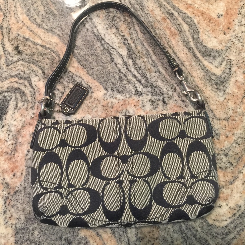 Authentic black and gray Coach Wristlet / mini bag