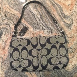 Authentic black and gray Coach Wristlet / mini bag
