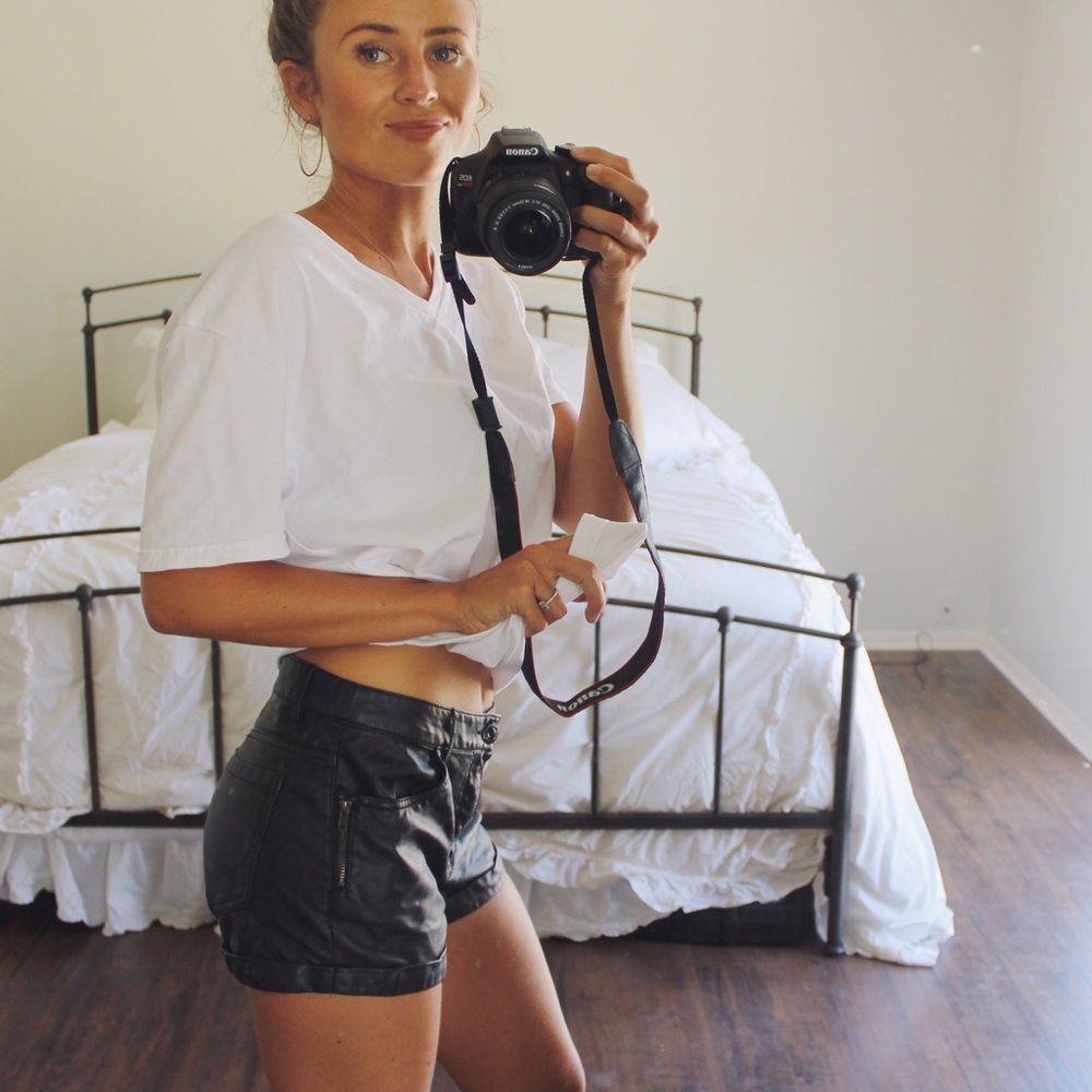 Leather shorts