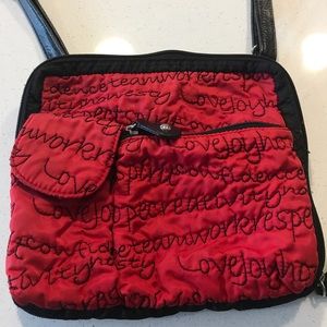 Red fabric small Chico's purse