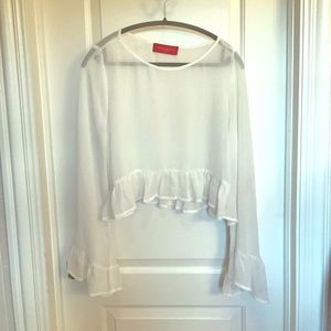 Sheer wide-sleeved babydoll Akira blouse