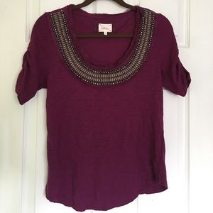 Beaded fuchsia anthro top